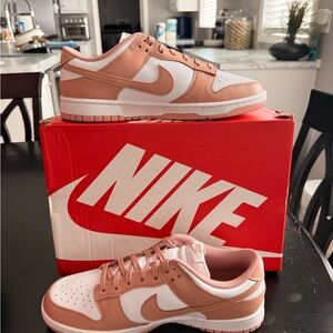 Nike Dunk Low in Rose Whisper and White